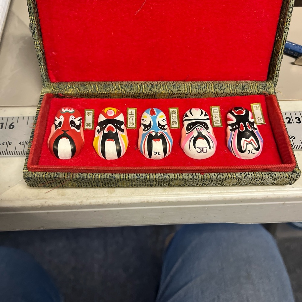Set of 5 Painted Opera Mask Magnets